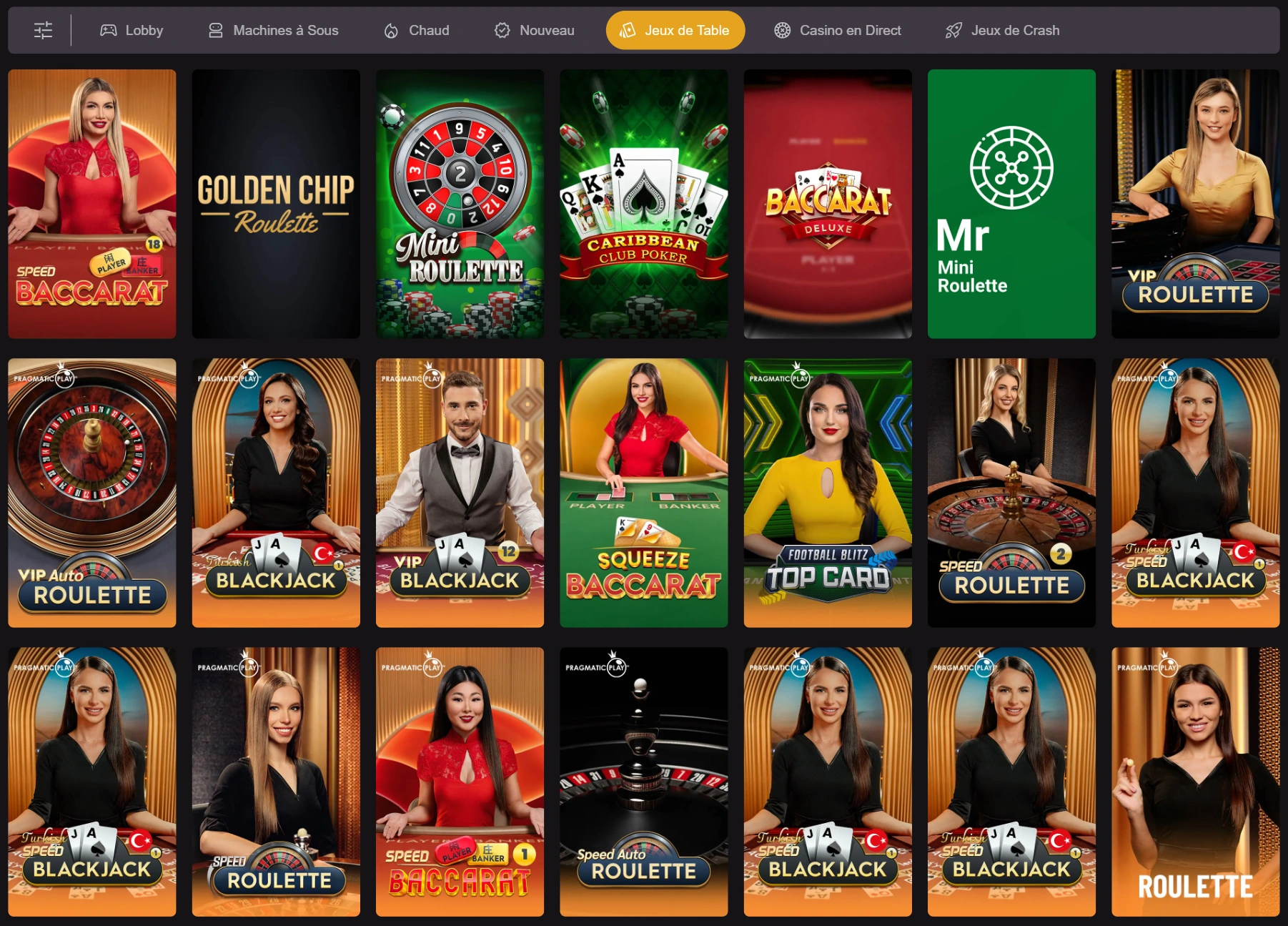 PlaceBet Casino Jeux de Table